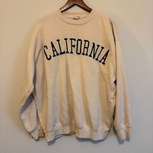 California Embroidered Sweatshirt Women L Crewneck Reflex 90s Style Varsity